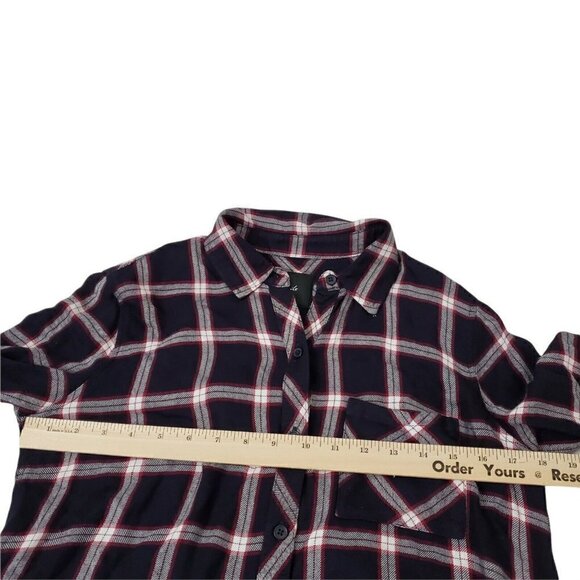 Rails‎ Womens Plaid Top XS Hunter Button Up Midnight Plum Collared Long Sleeve - Picture 9 of 11